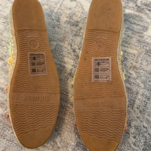 Soludos Multicolor Rainbow Ombre Frayed Espadrille Women's 7.5 - Picture 2 of 4